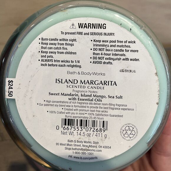 Island Margarita Bath & Body Works Candle 3 Wick Candle - Picture 5 of 5